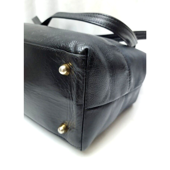 HCL Black Leather Convertible Crossbody Shoulder Bag - Vintage Made in Germany - Picture 13 of 13